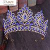 Барочные диадемы, свадебные аксессуары для волос, изысканные золотые, синие, красные, хрустальные короны, ободки для волос, женские свадебные украшения для волос