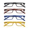 4 Paires Reading Glasses For Men Women Narrow Square Frame Readers Eyeglasses Spring Hinge With Diopter