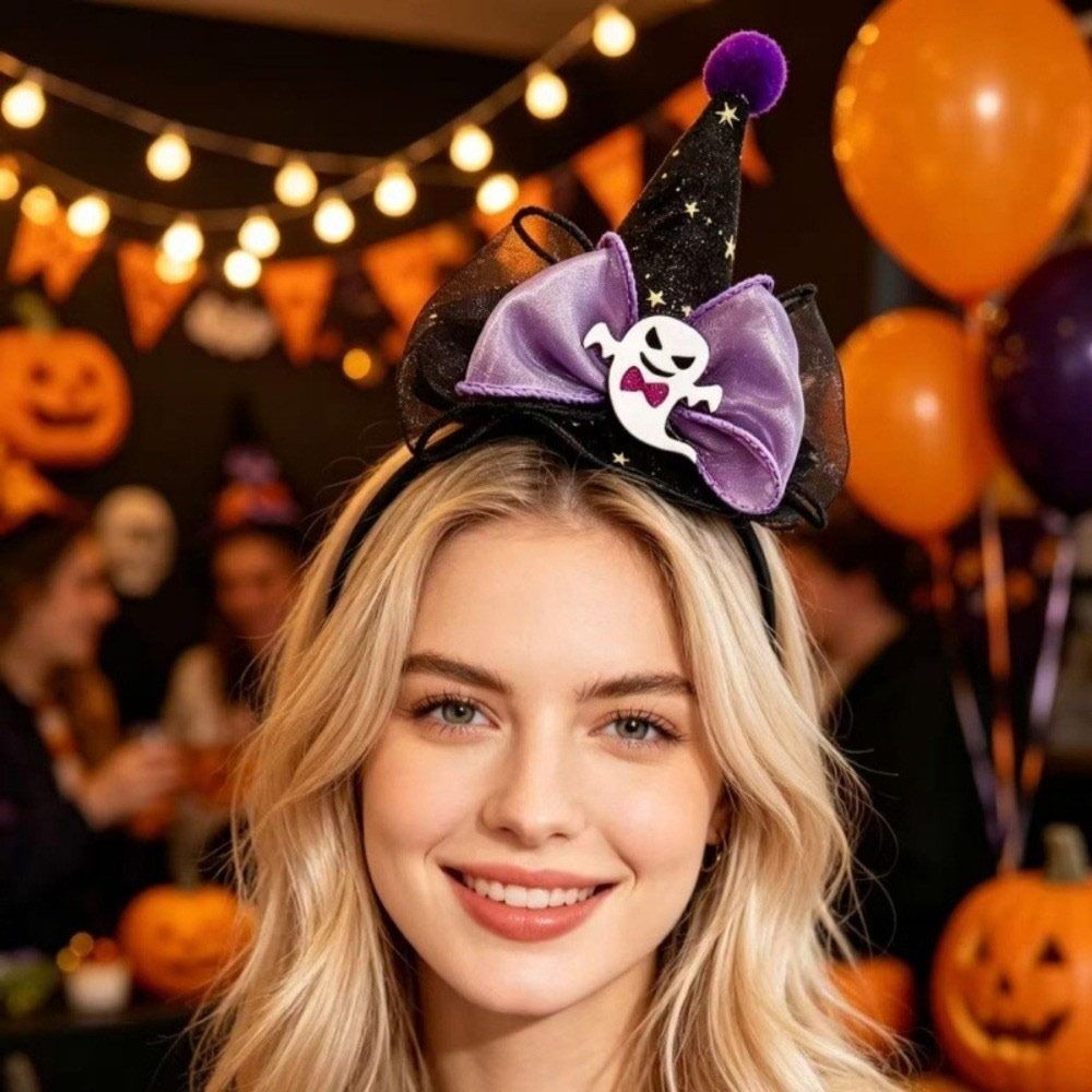Fabric Halloween Cartoon Hairband Halloween Theme Ghost Headband Pumpkin Headband Costume Events