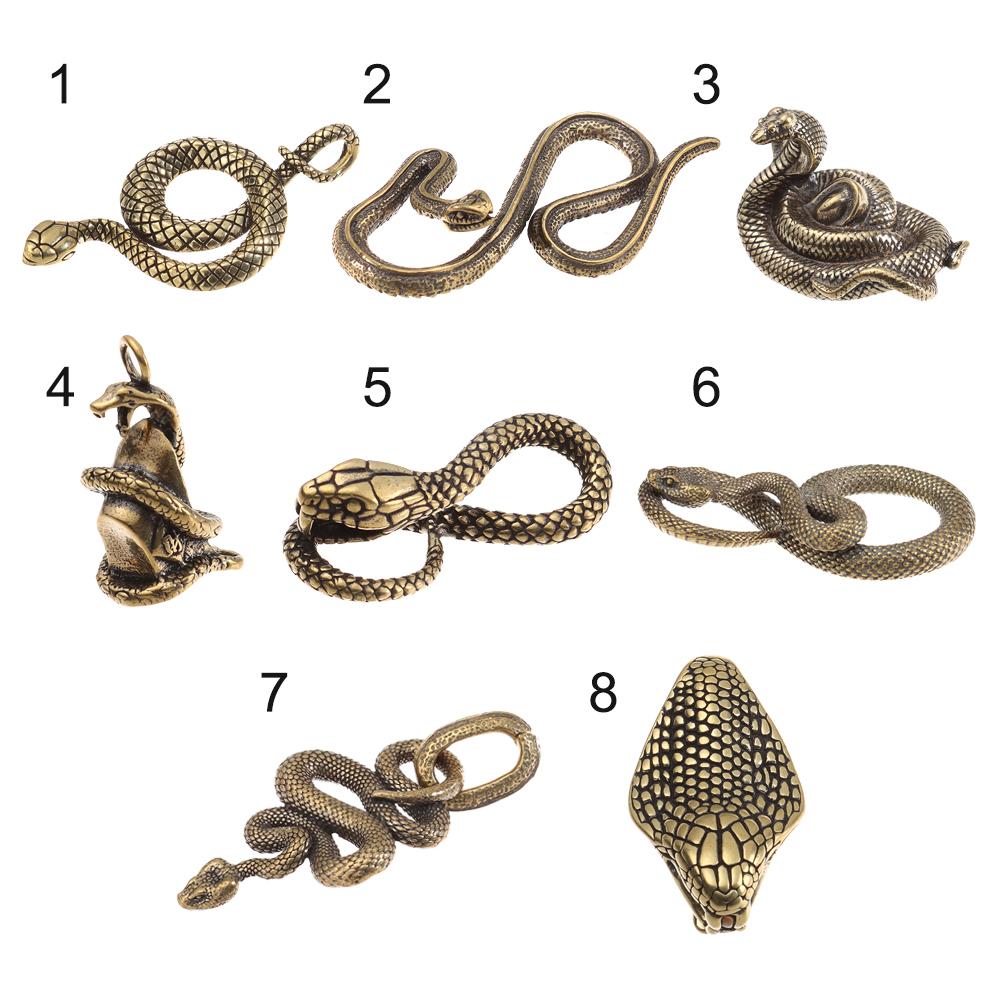 Латунный Металлический Ручной Работы Брелок Животное Кобра Форма Змеи Брелок Подвеска для Сумки Ручной Работы Инструмент