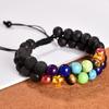 Двойной плетеный браслет из бусин Планета Млечный Путь Вселенная Камень Матовый браслет для подарка
