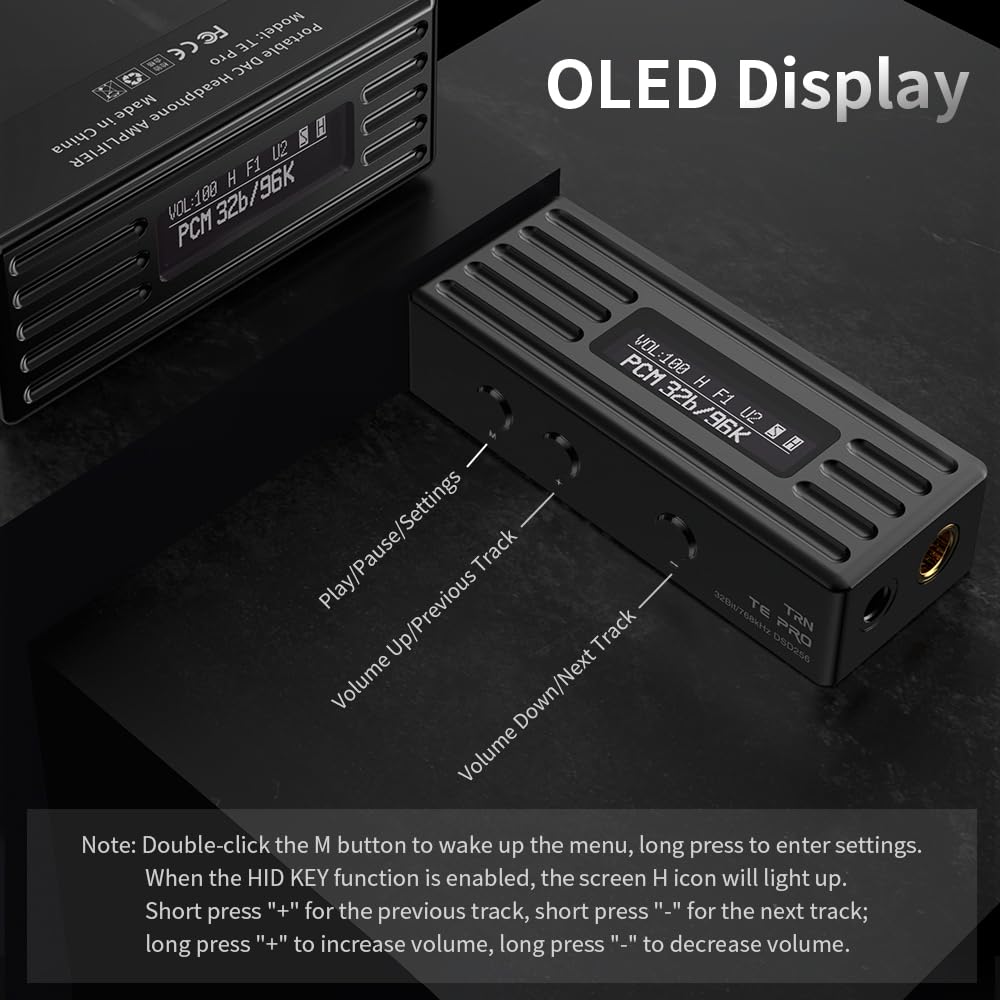 TRN TE Pro Small Amplifier DAC Smartphone AMP Resolution DSD256 Chip CS43198 Усилитель для наушников Портативный усилитель для наушников Jack [Высокая совместимость]