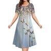 Fashion Elegant Women’S Dresses Loose A-Line Dress Women Shorty-Sleeved Top Simplicity Flowers Casual Ladies Pullover Clothing