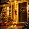 LED Santa Claus Climbing Ladder Warm White Ladder Lights Holiday Decor Climbing Figure  Indoor