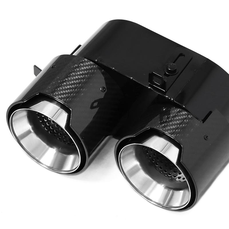 Carbon Fiber Quad Exhaust Tips for BMW 8 Series G14 G15 G16 840i 850i Coupe Gran Coupe Trapezoid to Round 4-Out Muffler Pipe G4JF