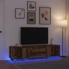 TV Stand with LED Lights Reclaimed Wood Look 193.5x41x50 cm