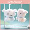 Cute Dog Plush Toy Keychain Bag Charm Pendant White/pink 12cm Height