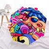 1pc Colorful Graffiti Art Outdoor Umbrella - Automatic Opening/Closing, Portable 3-Fold Design, 8-Rib Iron Frame, Perfect Gift for Fans, Traveler