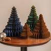 2Pcs Paper Christmas Tree Decoration 3D Honeycomb Trees Table Centerpiece Holiday Home Decor for Parties Supplies