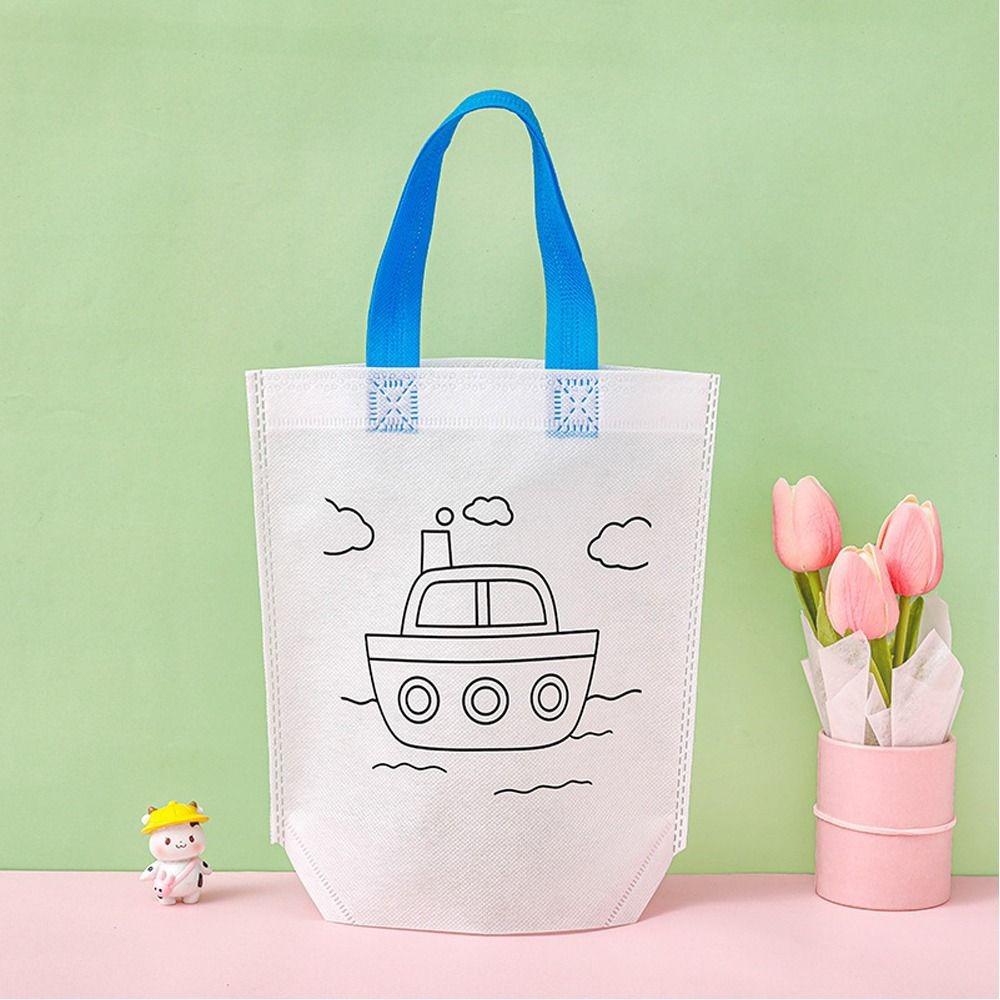 Coloring Goodie Bags Double Sided Graffiti Bag Non-woven Fabric Handbag New Graffiti Pack  Children