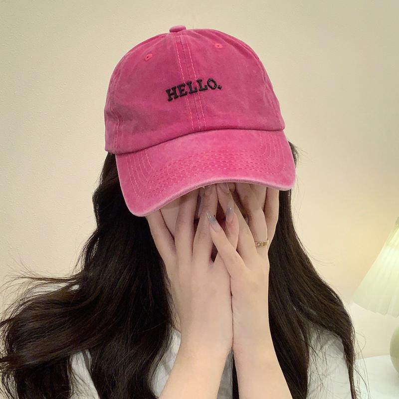 "Hello" Вышитая Бейсболка Для Женщин Однотонная Розовая Хлопковая Snapback Козырьки Кепки для Активного Отдыха Защита от Солнца Бейсболка Тракер