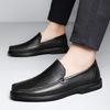 Мужские лоферы из натуральной кожи без шнуровки - Business Casual, Мягкая подошва, Дышащие, Круглый носок
