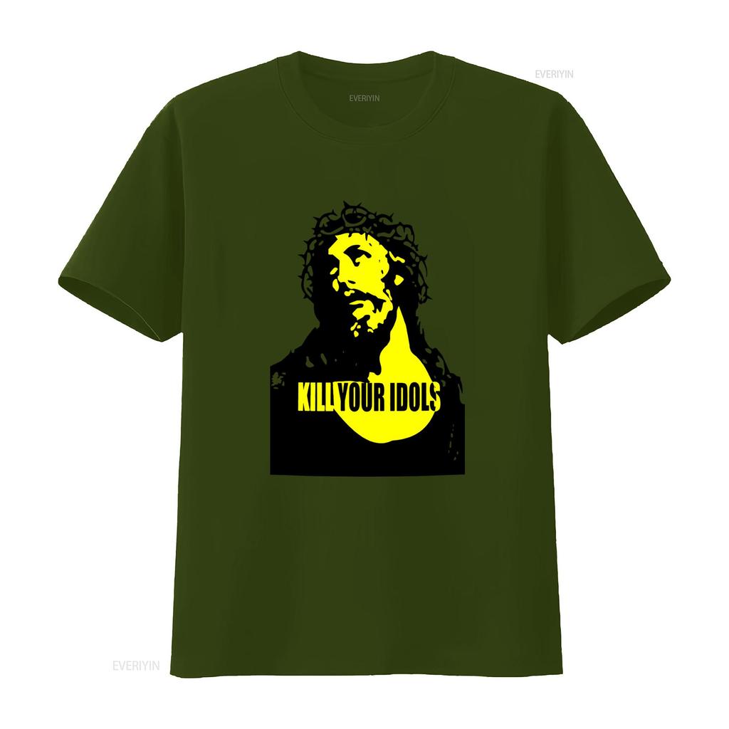 Kill Your Idols Jesus Punk Rock Music T Shirt Bold Design for Rebellious Souls vintage Washed Stylish Comfortable Unisex