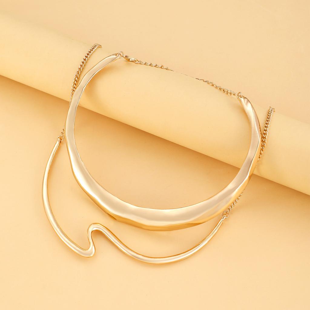 Ожерелье Ins Light Luxury Geometric Wave – Преувеличенное высококачественное колье для женщин