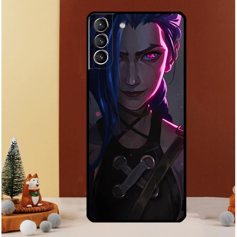 Чехол для Samsung Galaxy S23 S24 Ultra S8 S9 S10 S22 Plus Note 10 20 Ultra S20 S21 FE с персонажем Джинкс из аниме Аркейн