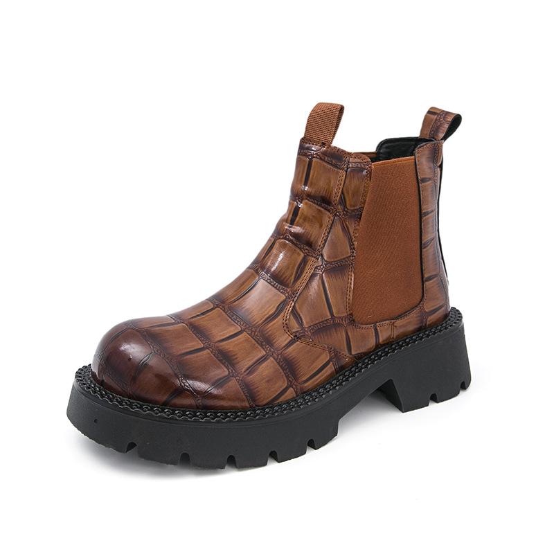 Мужские высокие мотоциклетные кожаные ботинки в британском стиле, Осень/Зима 2025, доступны большие размеры