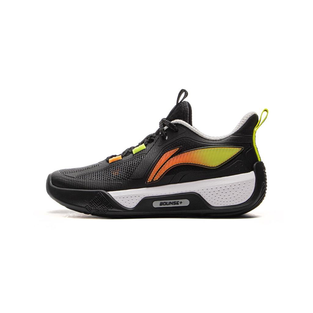Li Ning Childrens Tian Ying Trendy Comfortable Non-Slip Shock Absorbing Wear-Resistant Rebound Low-Top Basketball Shoes Kids Sneaker Black YKBV034-5