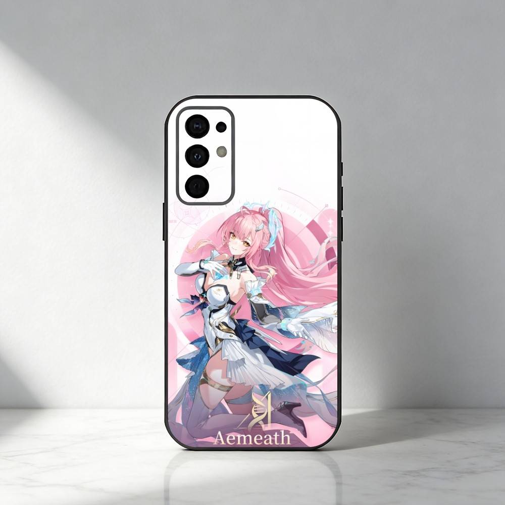 Чехол для телефона Beauty A-Aemeath Game WuWa для Samsung S25, S24, S21, S22, S23, S20, Ultra, S26, Plus, Fe, Note, 5G Черный