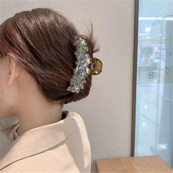 Женская заколка для волос «Колосок», стайлинг, нескользящие зубцы, большая заколка-акула, блестящий аксессуар для волос