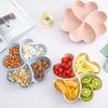 Поднос для хранения продуктов с 4 отделениями, форма четырехлистного клевера, блюдо для подачи закусок, печенье