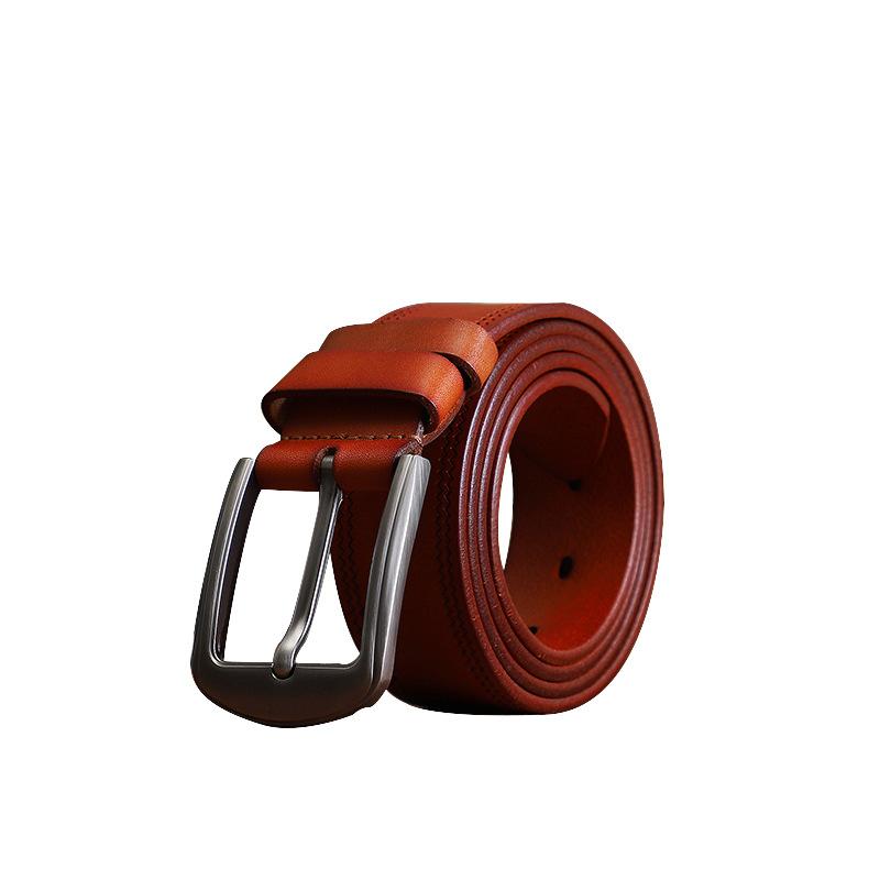 Retro Belt Leather Pin Buckle First Layer Pure Cowhide Handmade Personalized Casual Jeans Youth Versatile