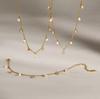 Manqiu Original Stainless Steel 18K Gold Plated Zircon Bracelet Beads Wont Fade Womens High-End Light-Luxury Niche Hand