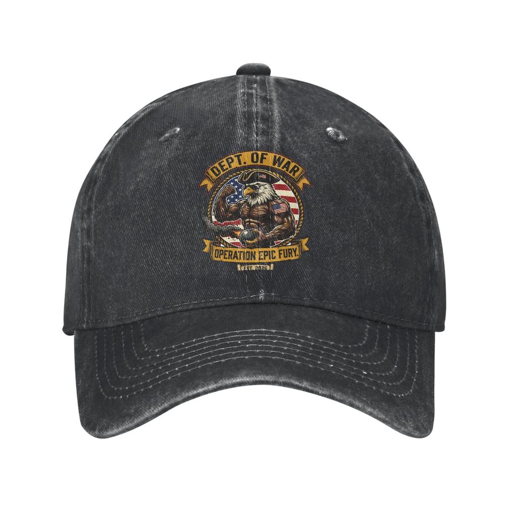 Washed Baseball Cap Operation Epic Fury Summer Trucker Hat For Unisex Women Classic Outdoor Sport Sun Snapback Cap