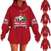 Women's Fashionable Casual Long-Sleeved Christmas Holiday Party Printed Hooded Sweatshirt
