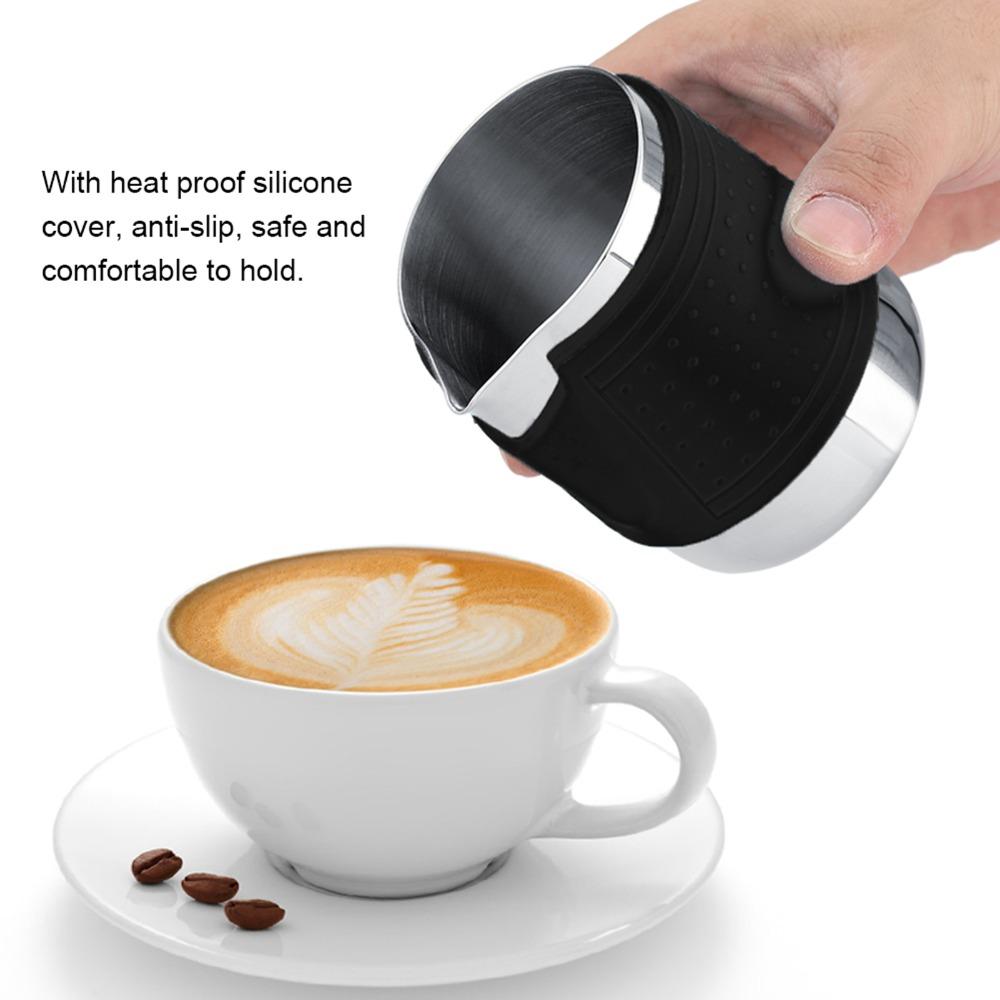 Black Frothing Milk Jug Stainless Steel Latte Pitcher Frothing Cup Milk Frothing Pitcher  Latte Art