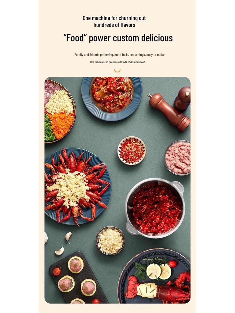 Многофункциональная мясорубка и кухонный комбайн из нержавеющей стали, 2 л