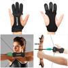 1PC Archery Gloves Shooting Hunting Leather Three Finger Protector Archery Protective Gear Accessories