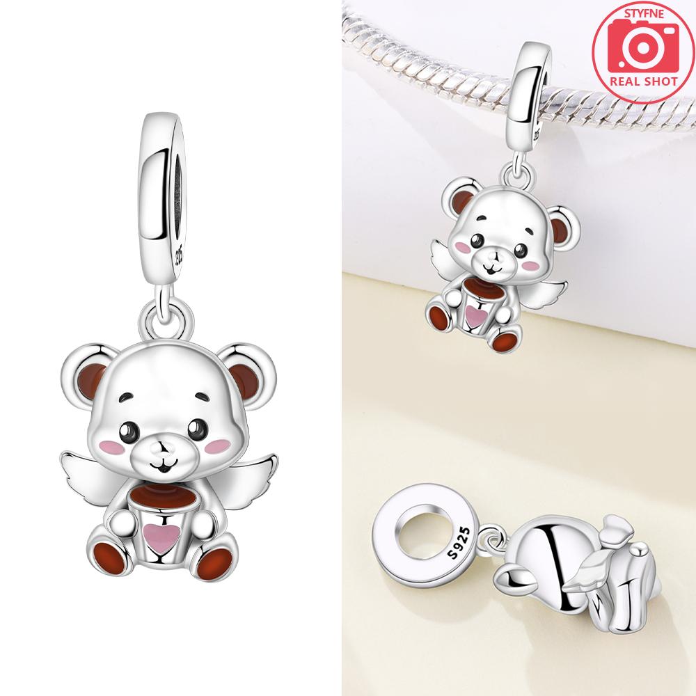Pink Zircon Love copper Bead Charms Charm Bead Charms Compatible With Bracelets Women Jewellery Diy Anniversary Gift Delicate Accessories Bag Charm