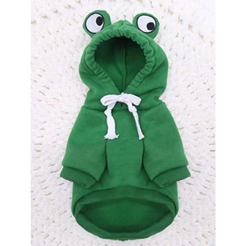 1PC Cute Frog Pet Sweater for Small and Medium Dogs - Green Dog Hoodie with Fun Design - Keep Your Pup Cozy and Stylish