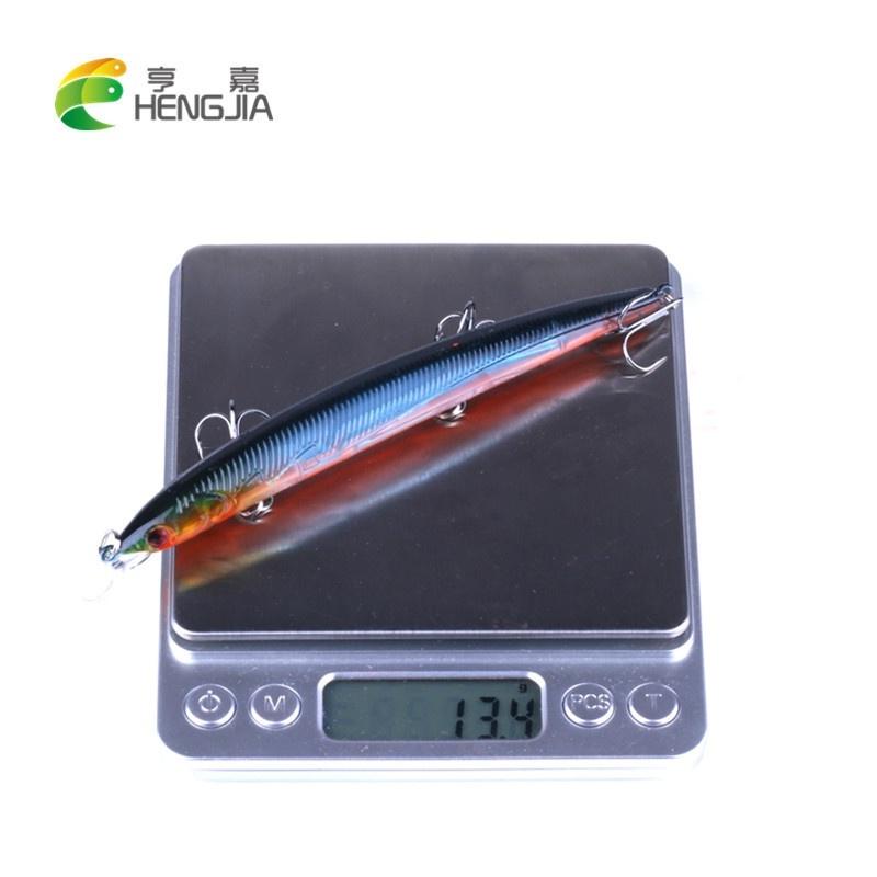 HENGJIA 8pc Minnow Fishing Lure with 3D Eyes Hook Bionic Pike Bass Bait Fishing Tool