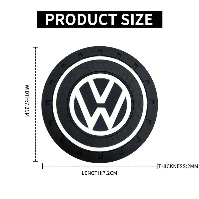 For Volkswagen VW Car Waterproof Pads Water Cup Slot Anti-Skid Pads Auto Parts For Volkswagen GTI R-Line R Polo Golf T5 Passat M
