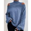 Women Loose Winter Off-the-shoulder Half Turtleneck Sweater Knit Sweater Women