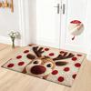 Коврик на пол из искусственного меха, мультяшный рисунок оленя и собаки, рождественская тематика, нескользящий коврик, декор для гостиной, спальни, кухни