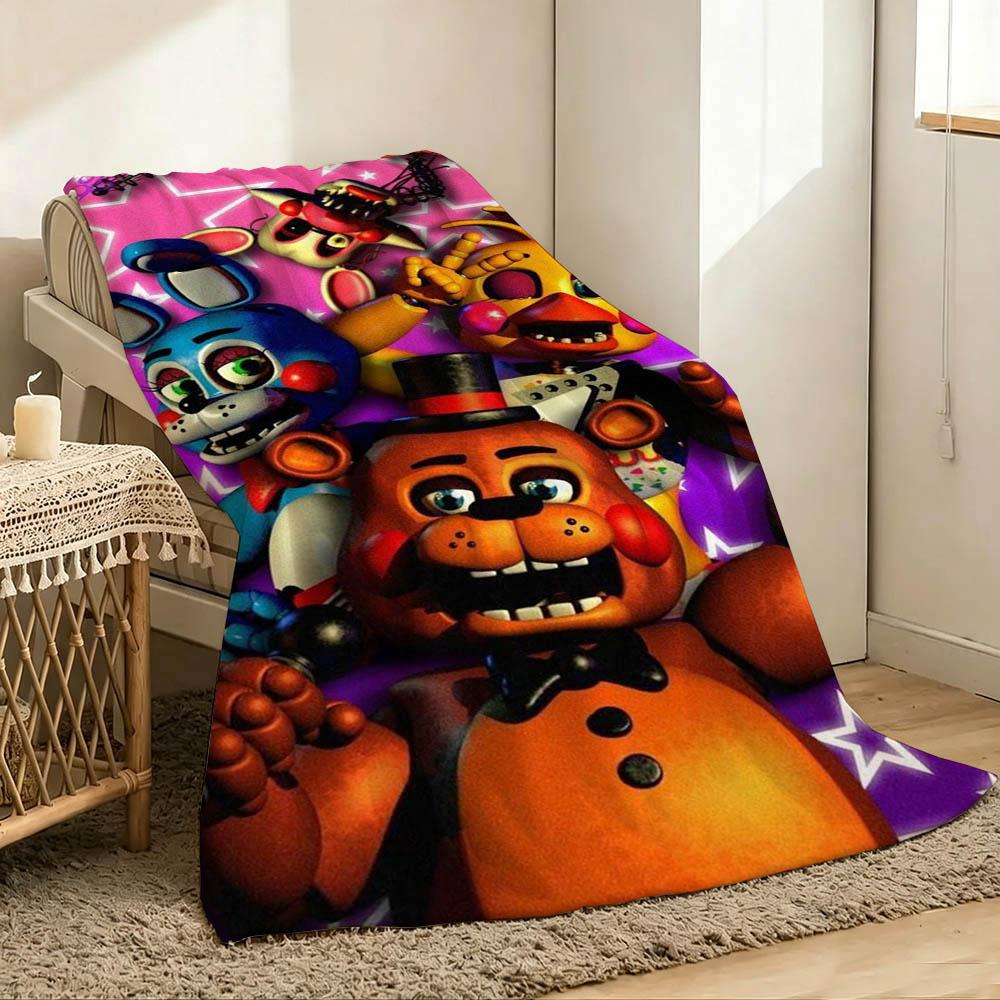 3D Horror F-FNAFs Gaming F-Freddy Flannel Blanket Soft Throw Art For Home Decor Bedroom Sofa Naps Picnic Gifts Halloween Present