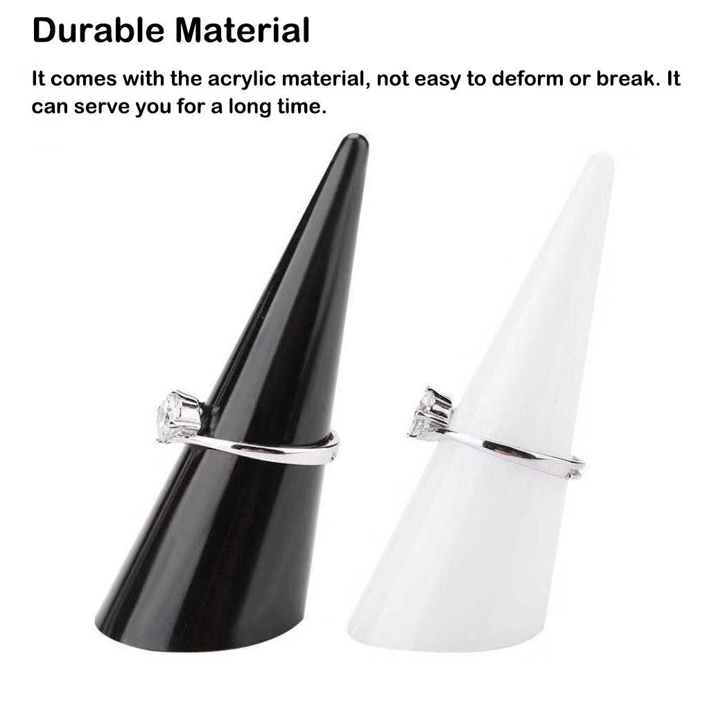 Fashion Fingertip Cone Display Storage Decorative Stand Acrylic Jewelry Organizer Showcase Home Store Countertop
