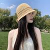 Корейская повседневная и универсальная солнцезащитная шляпа-панама с полыми узорами, тонкая плетеная, с модным темпераментом, женская, для весны и лета, делающая лицо маленьким