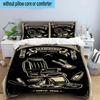 Vintage Barbershop Print 3pcs Bedding,Including 1pc Duvet Cover And 2pcs Pillowcases Perfect for Christmas,Ideal for Bedroom, Dormitory