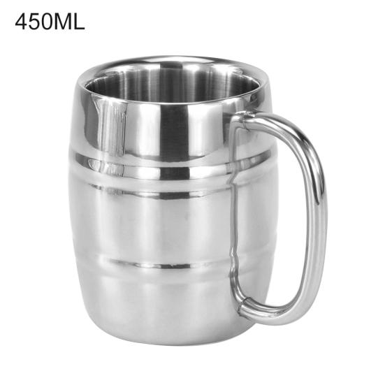 230/300/450ml Double-Layer Portable Stainless Steel Coffee Beer Mug Drinking Cup