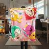 1 шт. Фланелевое одеяло с принтом Pinkfong, Высококачественное, Удобное для всех сезонов, Декор для дома, Тепло и комфорт, Идеально для рождественских подарков111