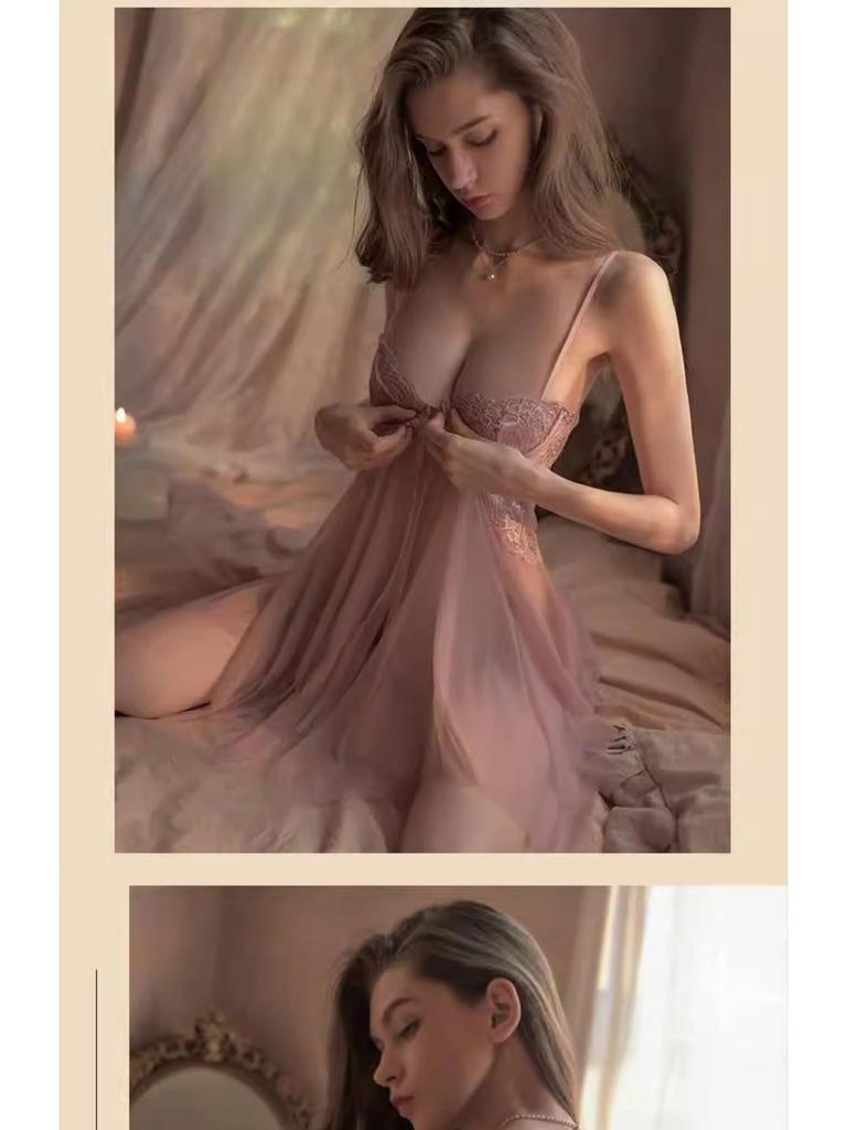 Elegant Plus Size Lace Camisole Nightgown - Women's Flirtatious Summer Lingerie.