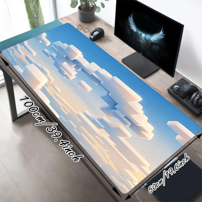 Игровой коврик для мыши Cloudscape Xl Нескользящая резиновая основа Прошитый край Водонепроницаемый коврик для стола Для ПК Ноутбука Геймера Офиса Компьютерные аксессуары C927191