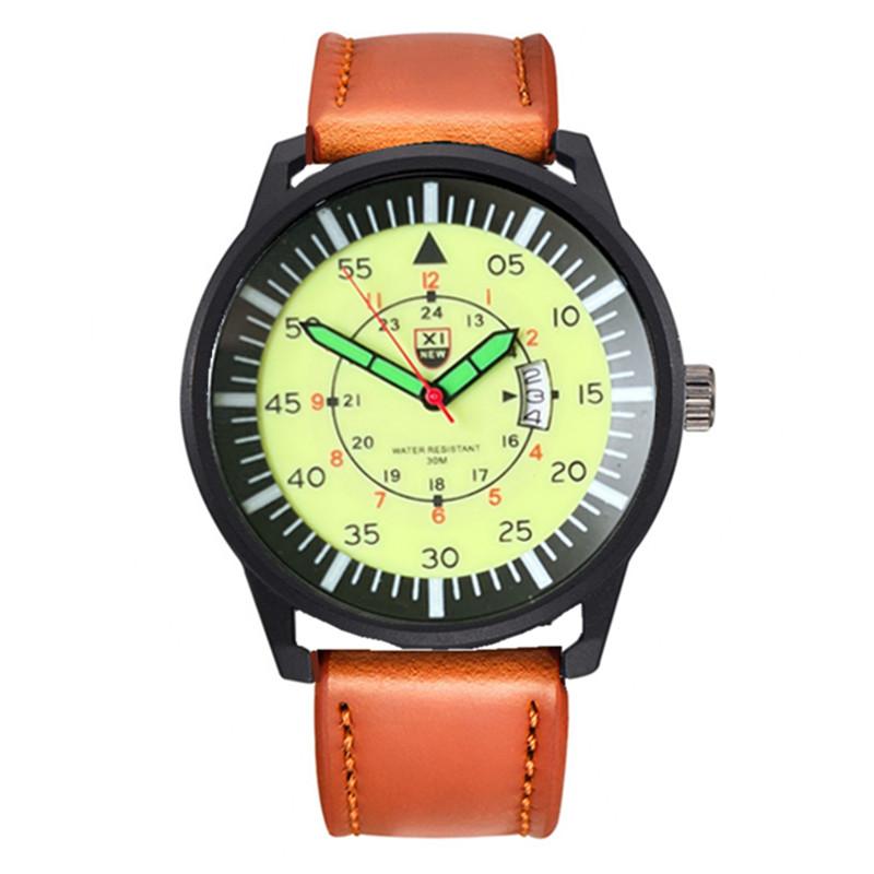 Men Genuine XINEW Brand Watches Black Boys Fashion Leather Band Date Quartz Watch Relogio Masculino Montre Homme Reloj Hombre