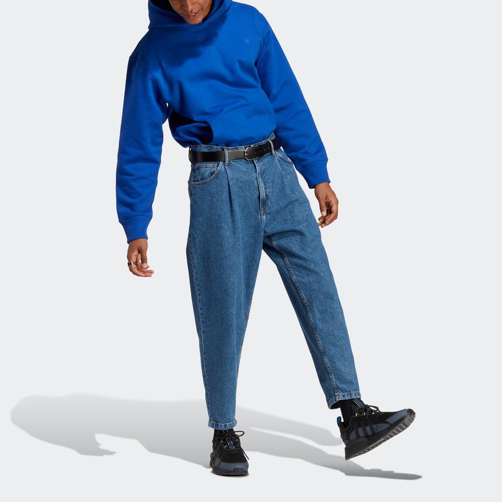 Adidas Originals Trefoil Plain Logo Embroidery Hoodie Men Hoodie Fluorescent-Blue IC4997