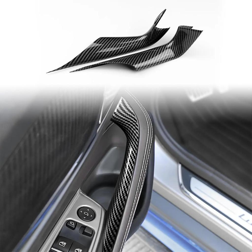 Car Door Handle Panel Cover for BMW 3 4 5 Series G30 G31 2017-2023 Door Pull Handle Cover Carbon Fiber Pattern Auto Accessories
