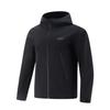Li Ning Comfortable Casual Minimalist Hooded Zip Letter Print Sports Windbreaker Men Outerwear Black AFDV451-6