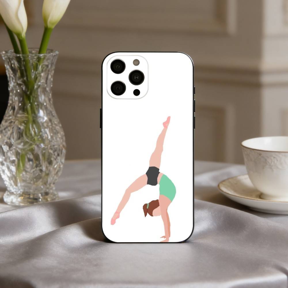 Чехол для телефона GYM Girl G-Гимнастическое искусство Для iPhone 17,16,15,14,13,12,11 Plus,Pro Max,XS,Мягкий силиконовый Черный чехол